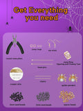 DoDoBeads Halloween Earring Making Kit Spider CZ Pendant Gold Beads