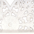 Multipurpose Floating Wall Shelf with Key Hooks Heart-Shaped 12" Vintage White