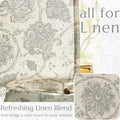 [Like_new] jinchan Linen Curtains Gray Floral Paisley 63in Length 2 Panels