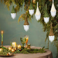 [Like New] Motionchic 12 Pack Christmas Neutral Boho Velvet Gnome Ornaments