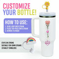 CharCharms Straw Toppers for 10mm 30oz 40oz Stanley Cup Tumbler Flower