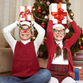[Like New] HOWAF 27pcs Christmas Paper Glasses Santa Snowman Gingerbread Kids
