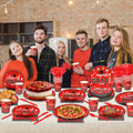 LELEMON Graduation Party Supplies Red Tableware Set Serves 25 Disposable