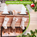 [Like New] Beeveer Christmas Tree Stocking Holder White Wooden Mantle Hanger 9.8 Inch 2 Pc