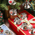 Syhood 16pcs Christmas Sublimation Bell Ornaments Red Metal Angel Frame