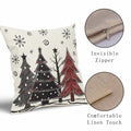 Christmas Pillow Covers Set of 2 18x18 Black Red Grey Xmas Tree Snowflakes