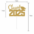 Class of 2025 Cake Topper Graduation Party Supplies Gold Glitter