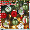 Realspring 60 Pc 2.4" Shatterproof Christmas Ornaments Red Green White