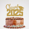 Class of 2025 Cake Topper Graduation Party Supplies Gold Glitter