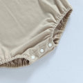 Baby Bubble Romper Solid Color Short Sleeve Bodysuit Khaki Size 0-3M