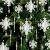 24 Pcs Snowflake Drop Ornaments Clear Decorative Hanging for Christmas Tree