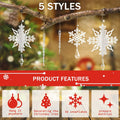 24 Pcs Snowflake Drop Ornaments Clear Decorative Hanging for Christmas Tree