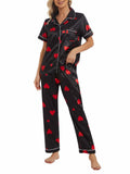VENTELAN Women's Pajama Set Plus Size Super-Soft Short & Long Sleeve Pants SizeL