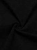 LovelyWholesale Women Cap Sleeve Cropped Graphic Tee Black Size L