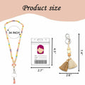 Teacher Lanyard with ID Holder Wooden Bead Silicone Boho Pendant Style E