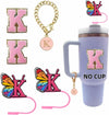 Stanley Cup Accessories Straw Cover Set IN CHENTHY 2pcs + Letter Charm Chains K
