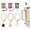 IN CHENTHY Straw Topper 2pcs Letter N Covers + Charm Chain + Alphabet Stickers