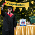 Premium Graduation Card Box Holder with 12 Cards and Tassel, Classic Design