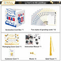 Premium Graduation Card Box Holder with 12 Cards and Tassel, Classic Design