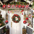 24pcs Red Peppermint Candy Ornaments & Yard Signs Christmas Tree Decor