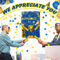 [Like New] Poen We Appreciate You Piñata with Stick Blindfold Blue Gold Confetti 16x12 Inch