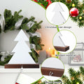 [Like New] Beeveer Christmas Tree Stocking Holder White Wooden Mantle Hanger 9.8 Inch 2 Pc