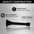 Design House Spring Door Stop Wall Protector Rubber Tip Matte Black 10-Pack