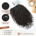[Like New] FLUFYMOOZ 4PC 100% Protein Silk Hair Extensions 20in Curly Dark Chocolate Brown