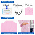 COTATERO Kids Doctor Lab Coat Scientist Costume Pink Accessories Size L