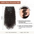 [Like New] FLUFYMOOZ 4PC 100% Protein Silk Hair Extensions 20in Curly Dark Chocolate Brown