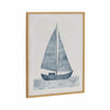 [Like New] Kate and Laurel Nautical Blue Sailboat Wall Art 16x20 Gold Wood