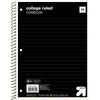 up&up Spiral Notebook 1 Subject College Ruled 70 Pages 7.5x10.5 Black