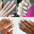 Olive & June Press-On Nails Medium Oval 42ct Pure White Syrup Gradient