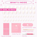 Olive & June Press-On Nails Medium Oval 42ct Pure White Syrup Gradient