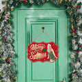 Funny Christmas Wood Door Sign Holiday Decor Welcome Front Door Hanging