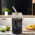 Gvlrbut Christian Glass Tumbler with Lid & Straw 16oz Clear