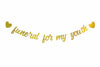 zxyxka Gold Glitter Funeral for My Youth Birthday Party Banner