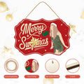 Funny Christmas Wood Door Sign Holiday Decor Welcome Front Door Hanging