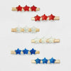Americana Star Hair Clip Set 6pc Red White Blue Patriotic Hair Accessories