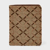 A New Day Passport Case Brown Plaid Jacquard Knit Recycled Polyester