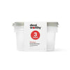 [Like New] Dealworthy Medium Rectangle Food Storage Containers 64 fl oz 3ct Clear White