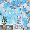 Winter Onederland Birthday Banner Snowflake Blue 70.9x43.3 Inch