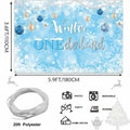 Winter Onederland Birthday Banner Snowflake Blue 70.9x43.3 Inch