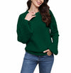 LISILONG Women's Long Sleeve Pullover Sweater Chunky Knit Green L