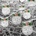 [Like New] ZHANYIGY Christmas Ball Ornaments 4pc Silver Pinecone Rattan String Size S