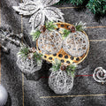 [Like New] ZHANYIGY Christmas Ball Ornaments 4pc Silver Pinecone Rattan String Size S