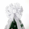 Handmade Christmas Tree Bow Topper Large Silver 27x12 Inches