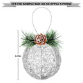 [Like New] ZHANYIGY Christmas Ball Ornaments 4pc Silver Pinecone Rattan String Size S