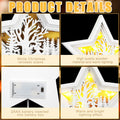 Rustic Wooden Christmas Reindeer Tree Topper Lighted Star 11x11 Inch