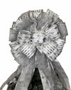 Handmade Christmas Tree Bow Topper Large Silver 27x12 Inches